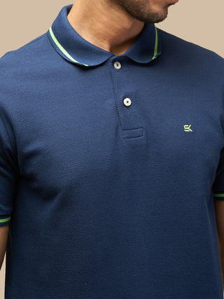 MENS NAVY COTTON POLO TSHIRT