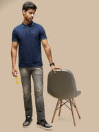 MENS NAVY COTTON POLO TSHIRT