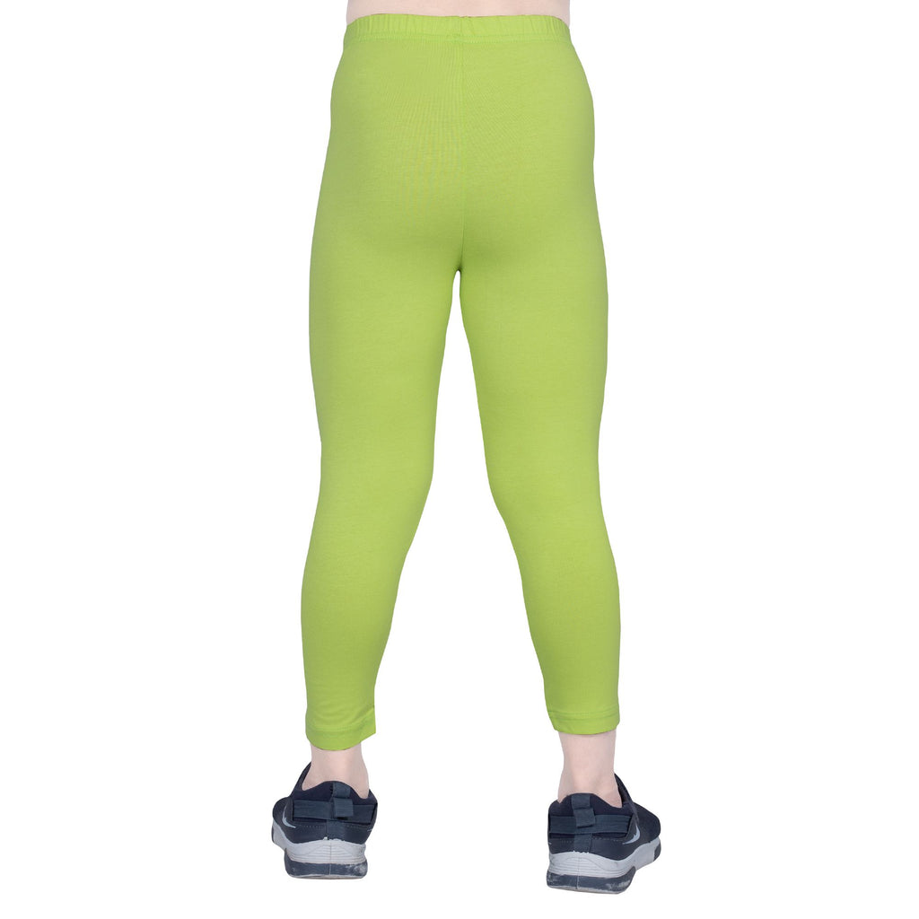 Girls Acid Green Ankle Length Legging