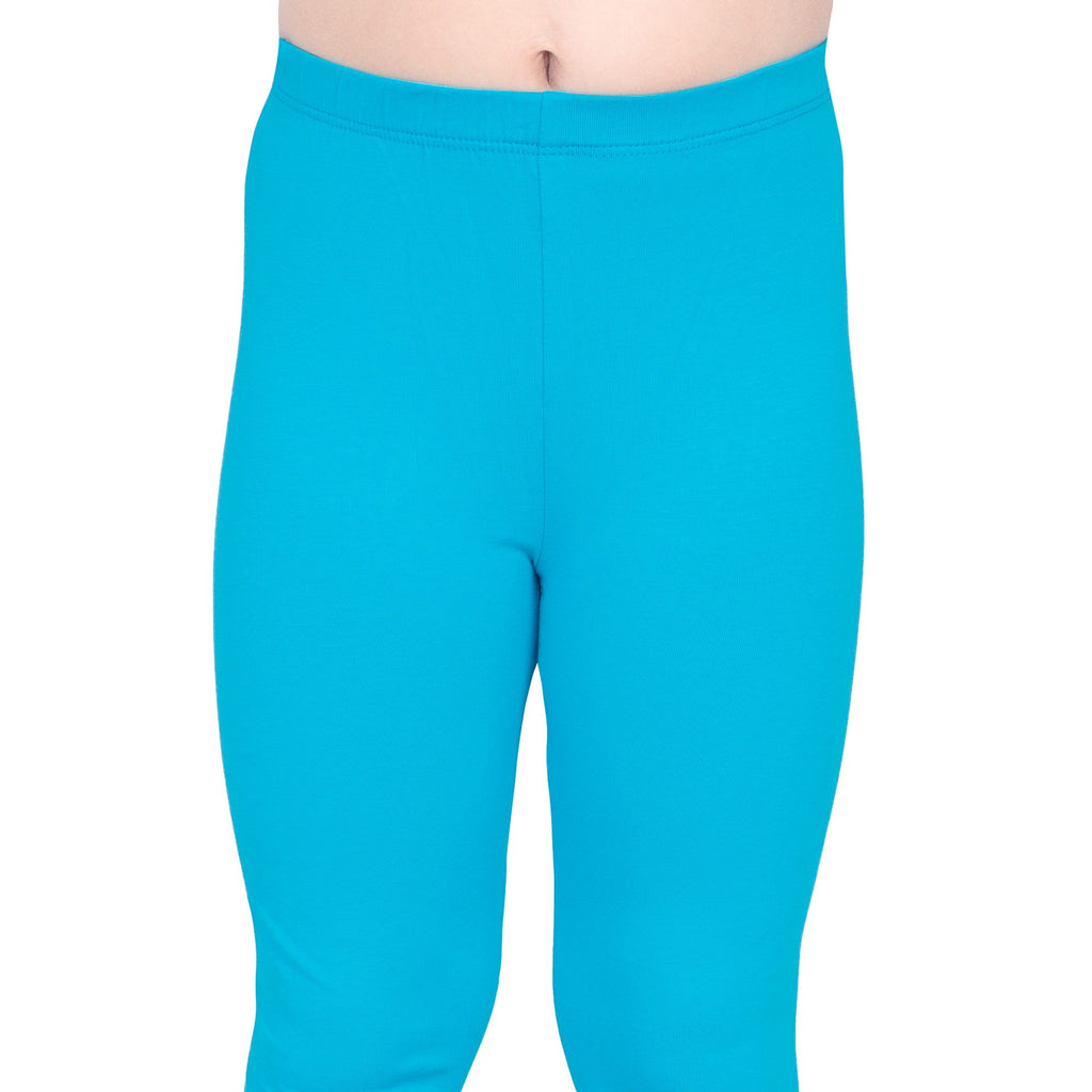 Girls Aqua Ankle Length Legging