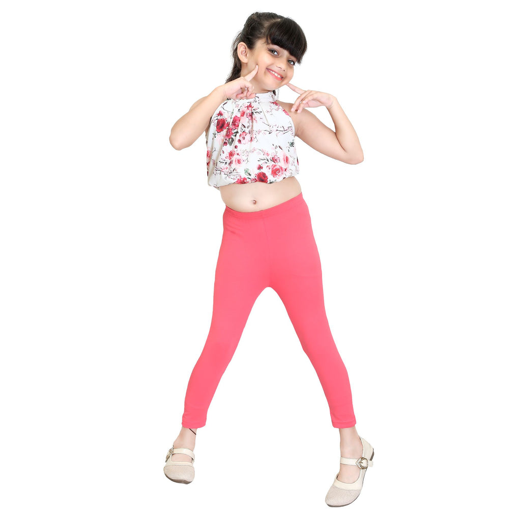 Girls Bubblegum Pink Ankle Length Legging