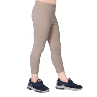 Girls Beige Ankle Length Legging