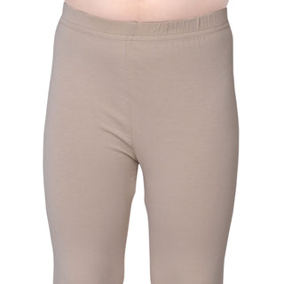 Girls Beige Ankle Length Legging