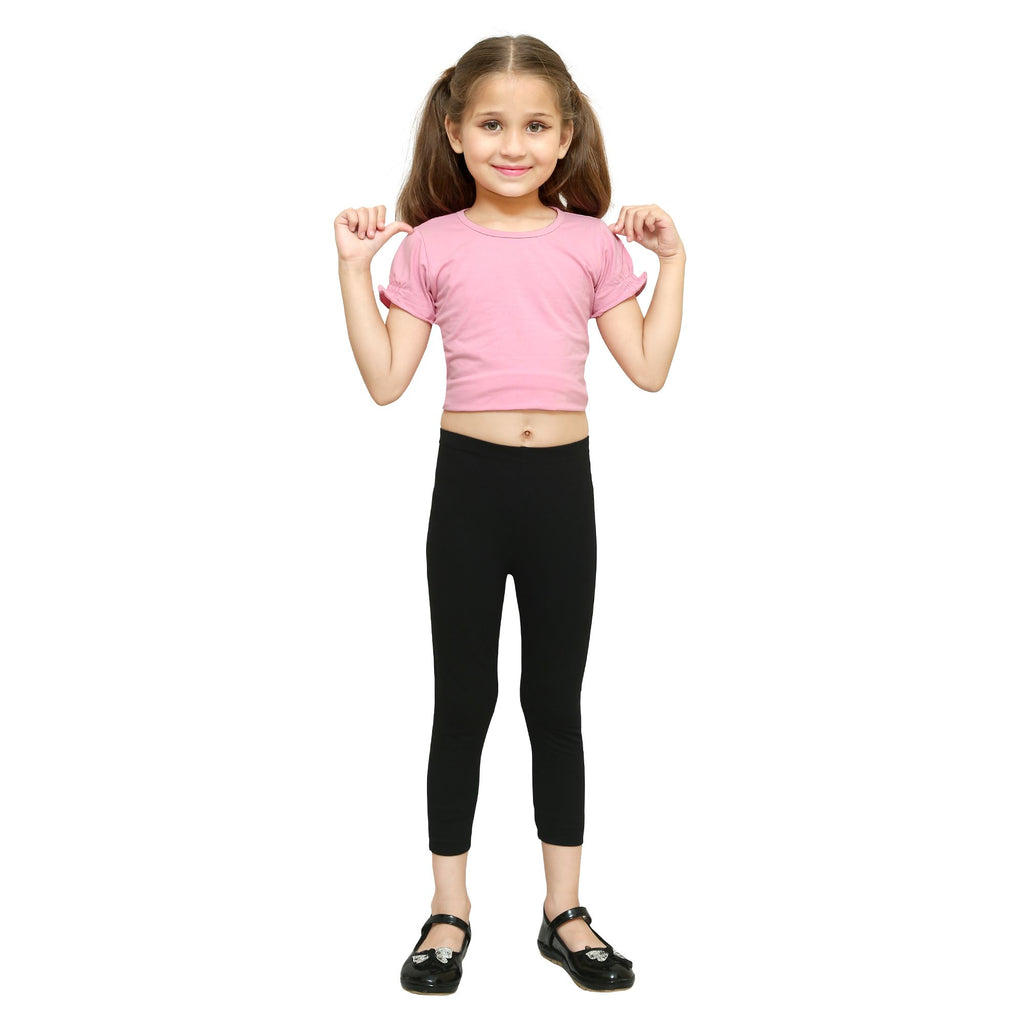 Girls Black Ankle Length Legging