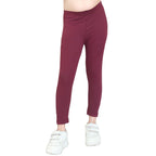 Girls Burgandy Ankle Length Legging