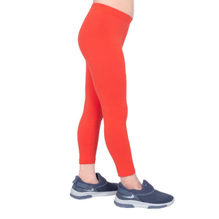 Girls Bright Red Ankle Length Legging