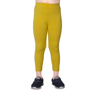 Girls Dull Lemon Ankle Length Legging