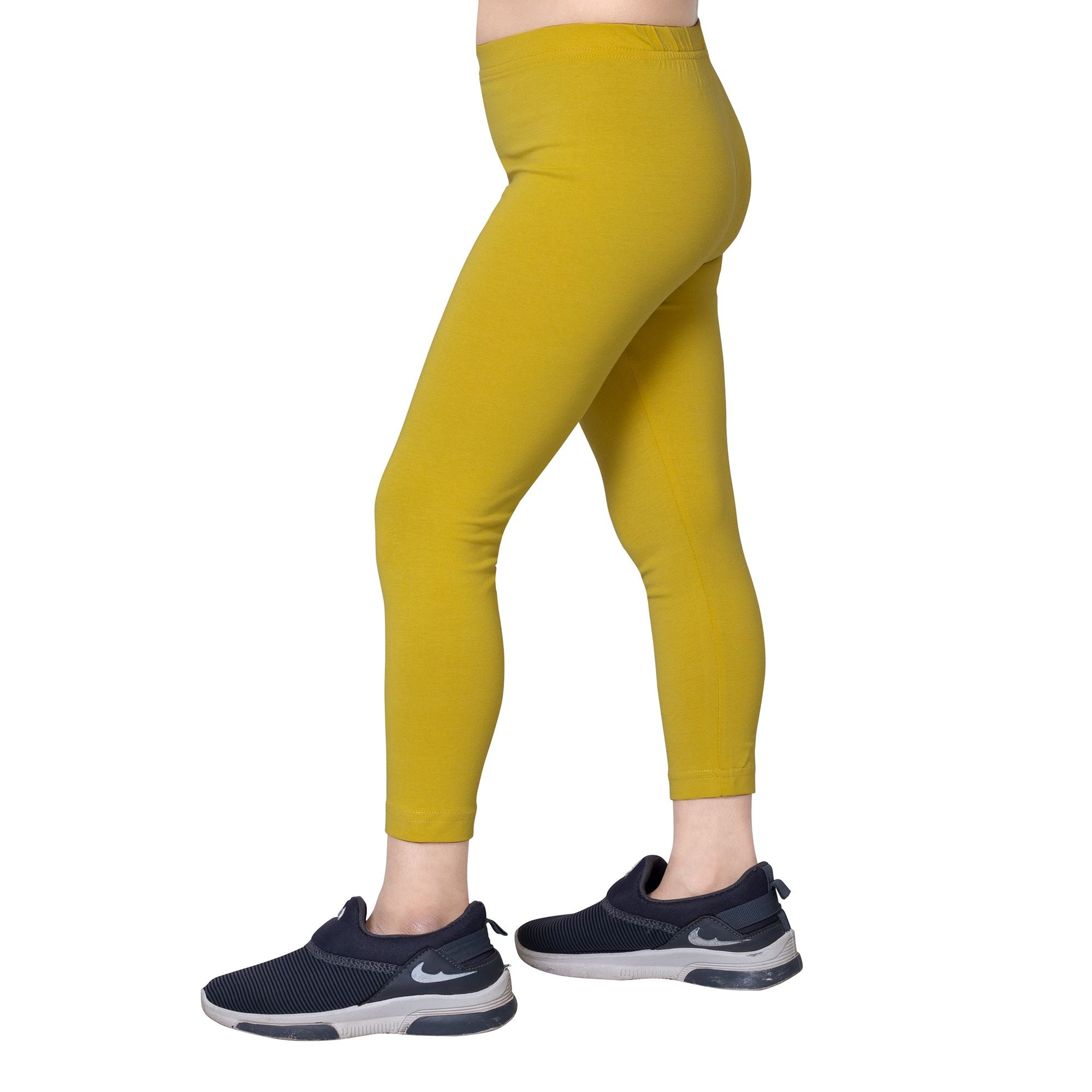 Girls Dull Lemon Ankle Length Legging