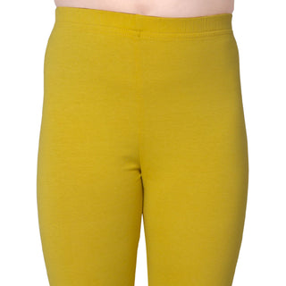 Girls Dull Lemon Ankle Length Legging