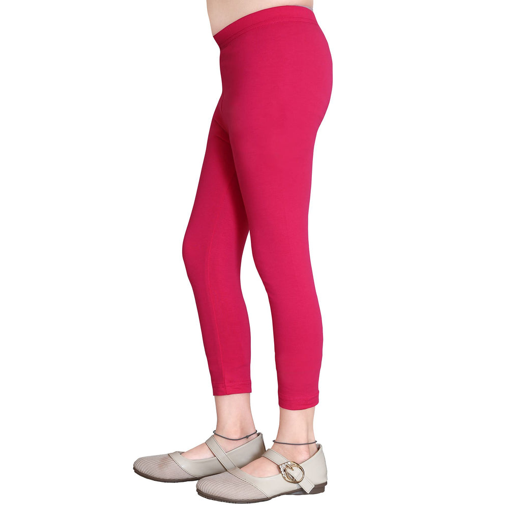 Girls Dark Fuchsia Ankle Length Legging