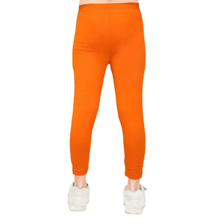 Girls Dark Orange Ankle Length Legging