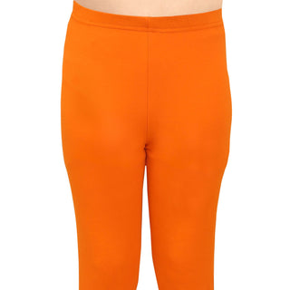 Girls Dark Orange Ankle Length Legging