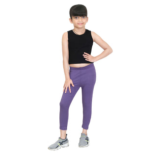 Girls Dark Voilet Ankle Length Legging