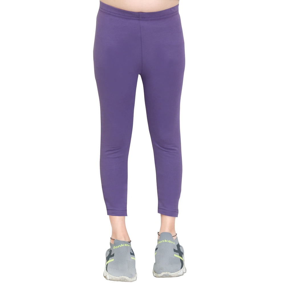 Girls Dark Voilet Ankle Length Legging
