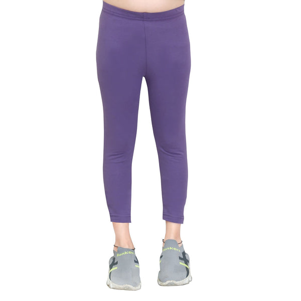 Girls Dark Voilet Ankle Length Legging