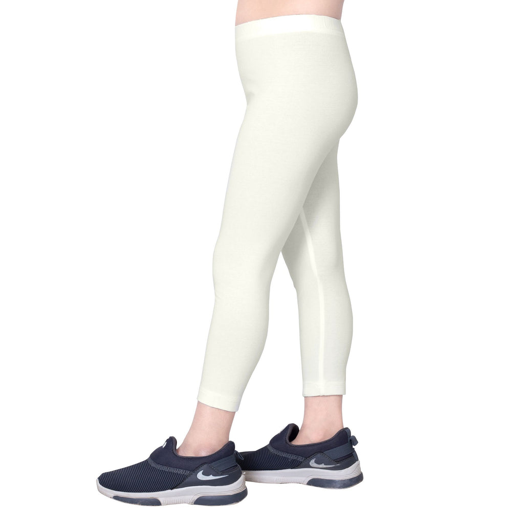 Girls Ecru Ankle Length Legging