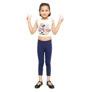 Girls Electric Blue Ankle Length Legging