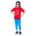 Girls French Blue Ankle Length Legging