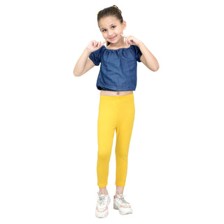 Girls Gold Ankle Length Legging