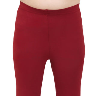 Girls Maroon Ankle Length Legging