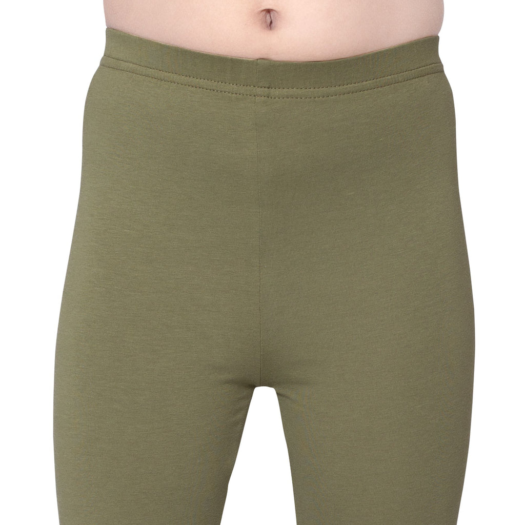 Girls Olive Ankle Length Legging