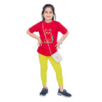 Girls Pop Yellow Ankle Length Legging