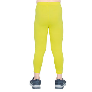 Girls Pop Yellow Ankle Length Legging