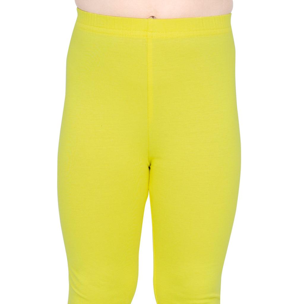 Girls Pop Yellow Ankle Length Legging