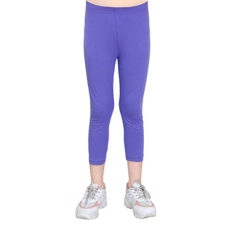 Girls Purple Ankle Length Legging