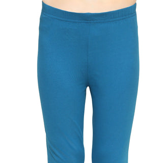 Girls Teal Ankle Length Legging