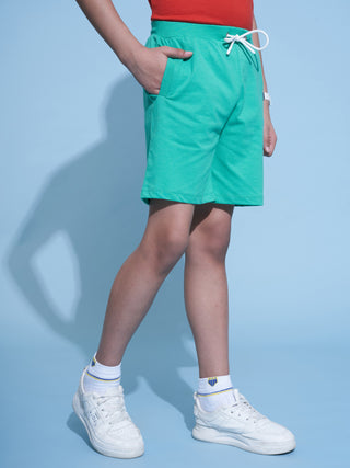 Boys Sport Green Casual Shorts