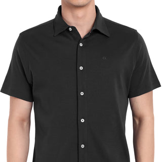 Men Black Semi Casual Shirt